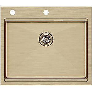 Кухонная мойка Paulmark Kroner-Pro 59 PM705951-BG брашированное золото купить в интернет-магазине сантехники Sanbest