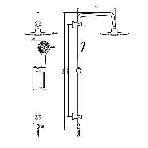 Смеситель для ванны с душевой колонной Dorff Norma D0711010 хром купить в интернет-магазине сантехники Sanbest
