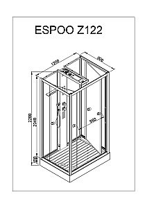 Душевая кабина DTO Серия Z Z122 ESPOO 120x90 купить в интернет-магазине Sanbest