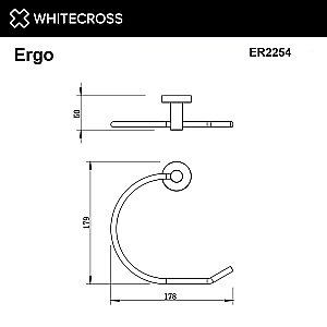 Полотенцедержатель WhiteCross Ergo ER2254NIB никель брашированный купить в интернет-магазине сантехники Sanbest