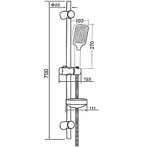 Душевой гарнитур Orange O-Shower OS714b черный купить в интернет-магазине сантехники Sanbest
