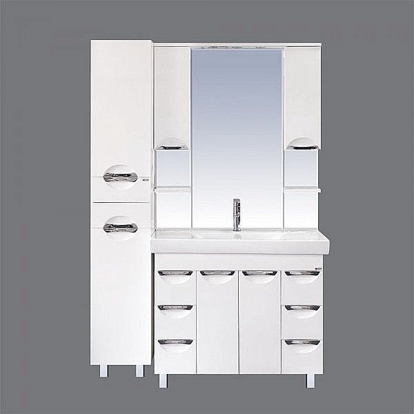 Зеркало со шкафом Misty София 120 белая эмаль в ванную от интернет-магазине сантехники Sanbest