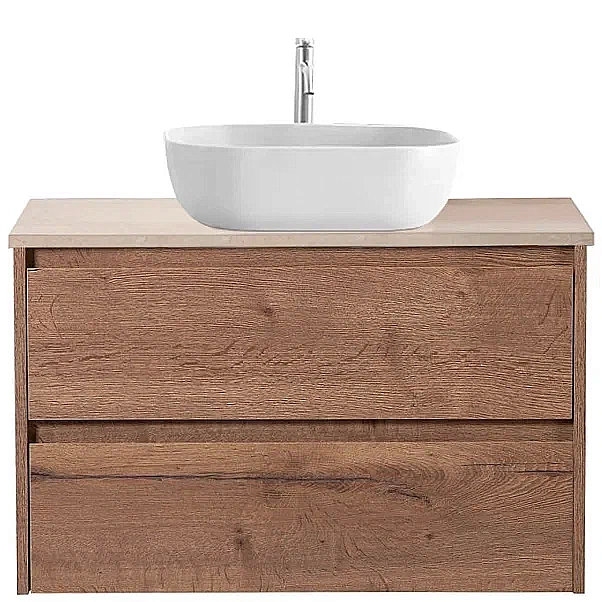 Тумба с раковиной и столешницей BelBagno KRAFT 80 KRAFT80RT-KEPMCO-1302-SET дуб табак для ванной в интернет-магазине Sanbest