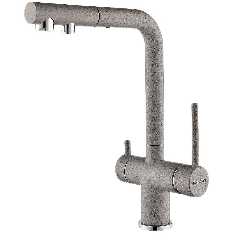 Смеситель для кухни Paulmark Serpentine Se213222-GR серый купить в интернет-магазине сантехники Sanbest