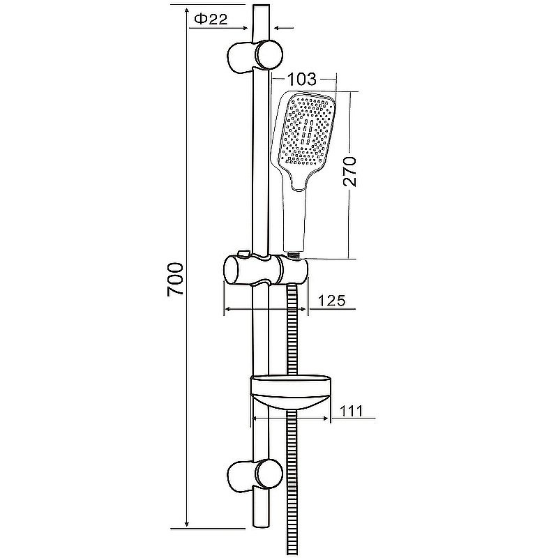Душевой гарнитур Orange O-Shower OS714b черный купить в интернет-магазине сантехники Sanbest
