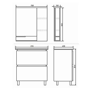 Тумба с раковиной Comforty Верона 75 для ванной в интернет-магазине Sanbest