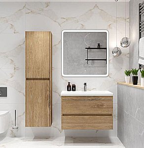 Тумба с раковиной Art&Max Family-M 75 подвесная, дуб харбор золотой для ванной в интернет-магазине Sanbest