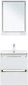 Тумба с раковиной Aquanet Милан 336367/254363 60 белый глянец для ванной в интернет-магазине Sanbest