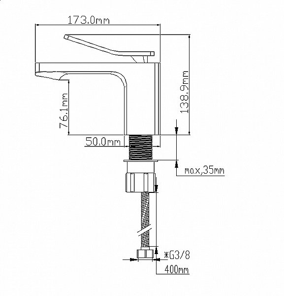 Смеситель для раковины NT Bagno NT1801В купить в интернет-магазине сантехники Sanbest