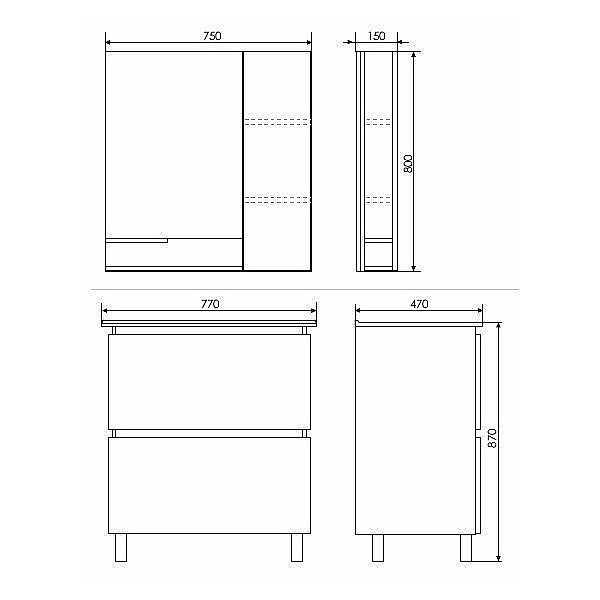 Тумба с раковиной Comforty Верона 75 для ванной в интернет-магазине Sanbest