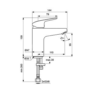 Смеситель для раковины Ideal Standard CeraFlex B1714AA купить в интернет-магазине сантехники Sanbest