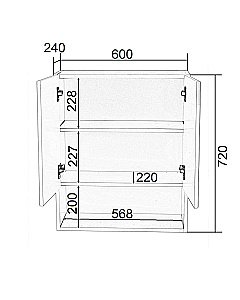 Шкаф подвесной Orange ВЕГА Vg-60SR для ванной в интернет-магазине сантехники Sanbest
