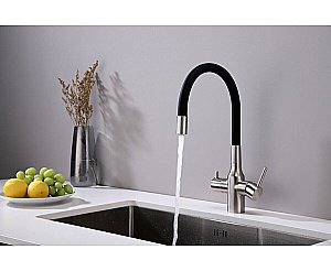 Смеситель для кухни Paulmark Salix Sa213419-BS брашированная сталь купить в интернет-магазине сантехники Sanbest