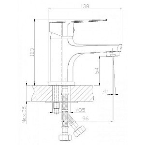 Смеситель для раковины Rossinka S S35-11 купить в интернет-магазине сантехники Sanbest
