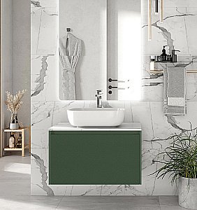 Мебель для ванной Cersanit GRANDE 80 со столешницей, бежевая зеленая для ванной в интернет-магазине Sanbest