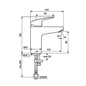 Смеситель для раковины Ideal Standard CeraFlex B1714AA купить в интернет-магазине сантехники Sanbest