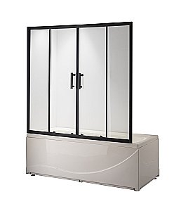 Шторка для ванны Taliente TA-1514CB 150 стекло прозрачное/профиль черный купить в интернет-магазине Sanbest