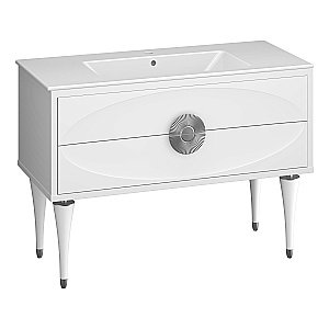 Тумба подвесная с раковиной Опадирис Ибица 120 белая/хром для ванной в интернет-магазине Sanbest