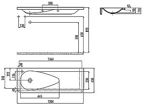 Раковина Creavit Trump 120 TP120.00000 белая купить в интернет-магазине Sanbest