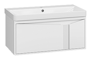 Тумба с раковиной подвесная Brevita Каскад 90 CAS-09090-011Я для ванной в интернет-магазине Sanbest