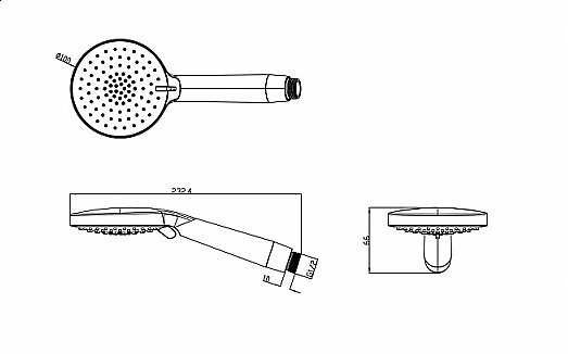 Душевая лейка Bravat SQUARE P70306CP-WM-ENG купить в интернет-магазине сантехники Sanbest