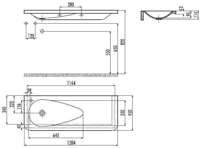 Раковина Creavit Trump 120 TP120.00000 белая купить в интернет-магазине Sanbest