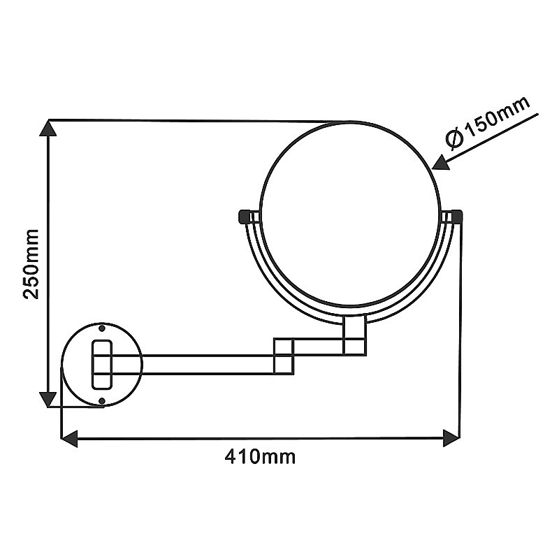Зеркало косметическое Azario ALTRE AZ-211В-6 черное матовое купить в интернет-магазине сантехники Sanbest