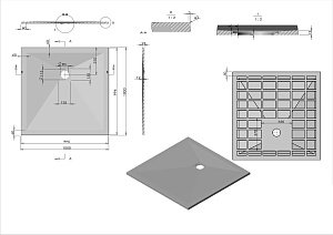 Душевой поддон Vincea VST-4SR1010G 100x100 серый купить в интернет-магазине Sanbest