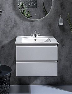 Тумба с раковиной Armadi Art Capolda 65 белая с белой ручкой для ванной в интернет-магазине Sanbest