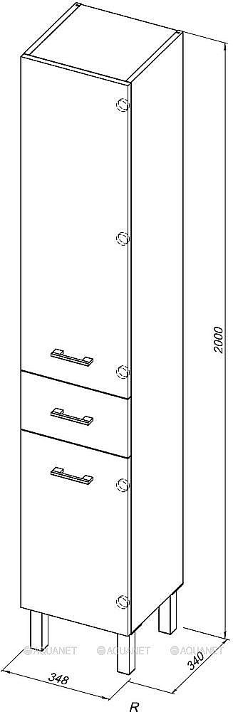Шкаф-пенал Aquanet Верона 272426 35 белый для ванной в интернет-магазине сантехники Sanbest