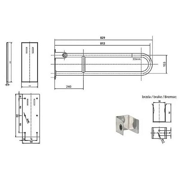 Поручень Bemeta Help 301607470 черный купить в интернет-магазине сантехники Sanbest