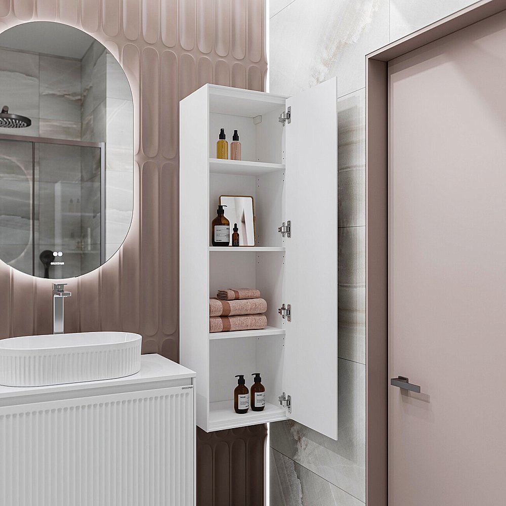 Пенал подвесной Grossman Кристалл 40 303545 белый глянцевый для ванной в интернет-магазине сантехники Sanbest