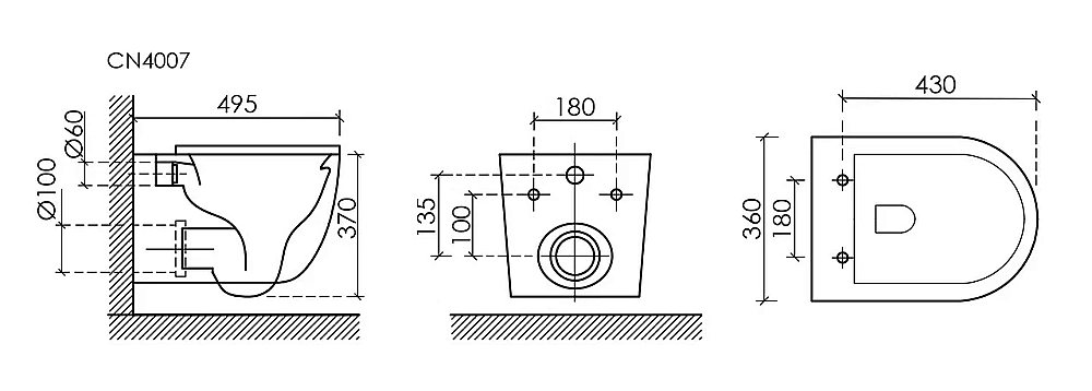 Унитаз подвесной Ceramica Nova UP CN4007 безободковый, с крышкой микролифт, слив-торнадо, белый купить в интернет-магазине Sanbest