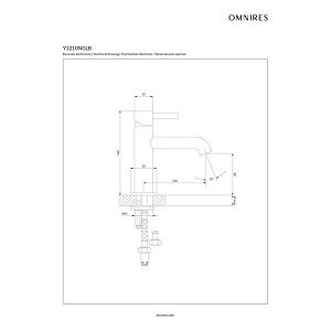 Смеситель для раковины OMNIRES Y Y1210NGLB купить в интернет-магазине сантехники Sanbest