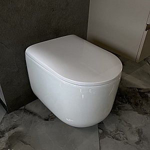 Унитаз подвесной Boheme Flow 969-SET-W белый, безободковый, с крышкой микролифт, слив торнадо купить в интернет-магазине Sanbest