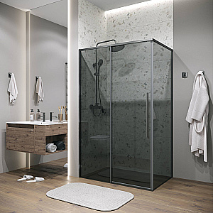 Душевой уголок Grossman Galaxy 100х100 120.K33.01.1010.42.10 стекло тонированное/профиль графит сатин купить в интернет-магазине Sanbest