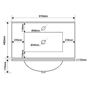 Раковина Oliveeka Built-in 91 NS2001-90 белая купить в интернет-магазине Sanbest