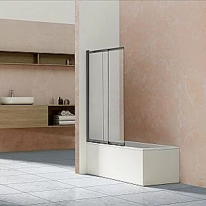 Шторка для ванны Vincea VSB-1E100CLGM 100x145 профиль вороненая сталь/стекло прозрачное купить в интернет-магазине Sanbest