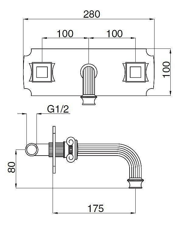Смеситель для раковины Cezares OLIMP-BLS2-02-Sw бронза купить в интернет-магазине сантехники Sanbest