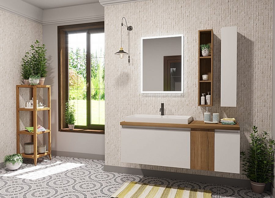 Тумба с раковиной Эстет Malibu 140 белая для ванной в интернет-магазине Sanbest