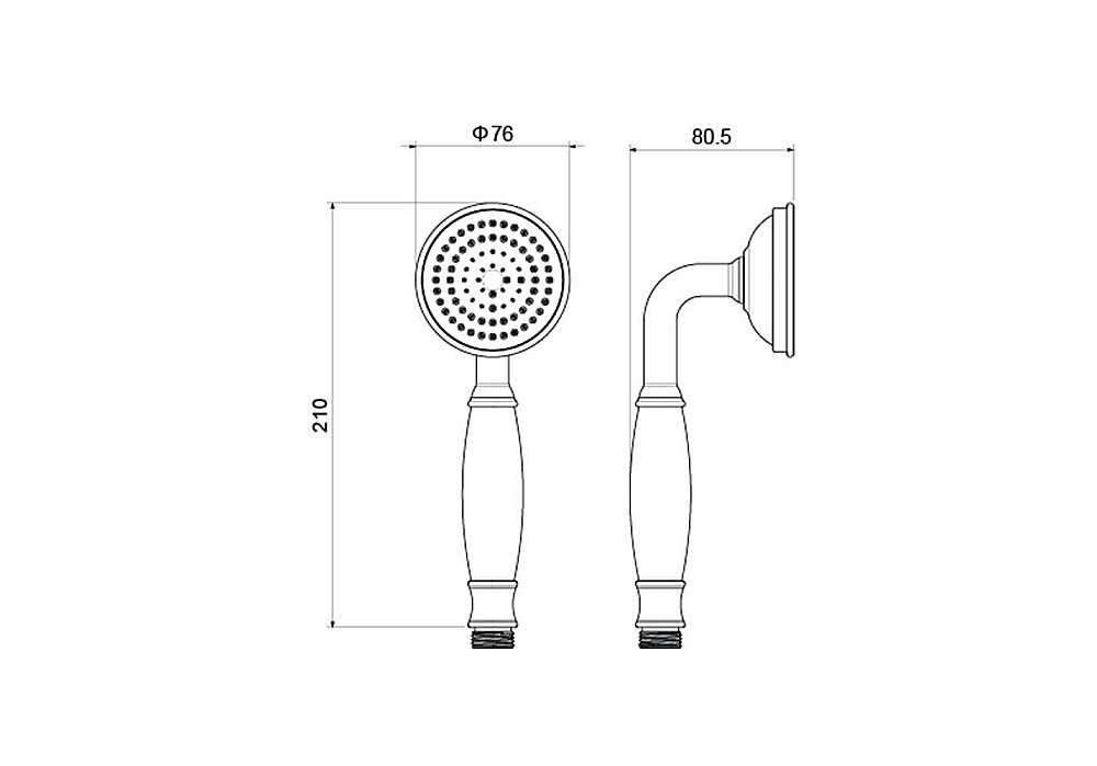 Душевая лейка Aquatek Классик AQ2008MB черная матовая купить в интернет-магазине сантехники Sanbest
