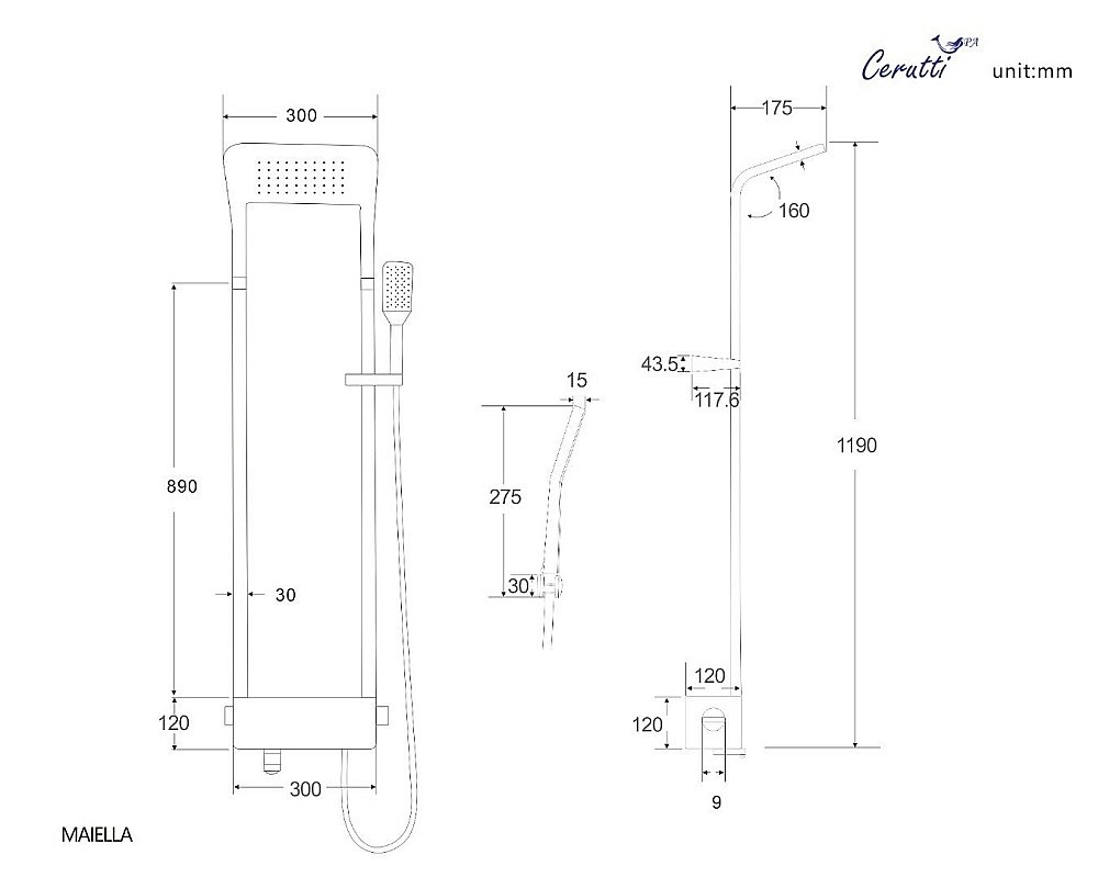Душевая панель CeruttiSpa MAIELLA W CT8984 белая купить в интернет-магазине сантехники Sanbest