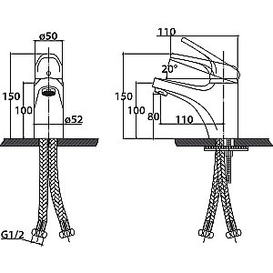Смеситель для раковины Kaiser County 55011-4 купить в интернет-магазине сантехники Sanbest