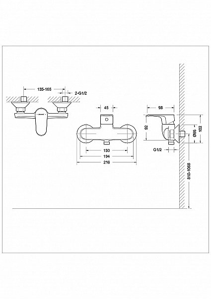 Смеситель для душа Bravat ALFA F9120178BC-01 черный купить в интернет-магазине сантехники Sanbest