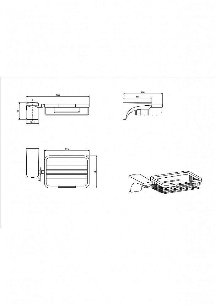 Мыльница CeramaLux Monelli 70005 черный матовый купить в интернет-магазине сантехники Sanbest
