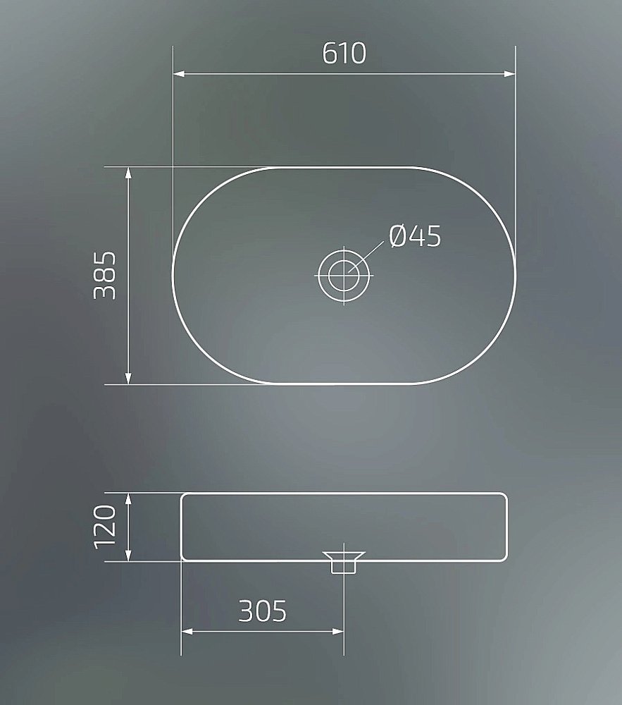 Раковина накладная Gid Lago 61 Bm1479 53354 черная матовая купить в интернет-магазине Sanbest
