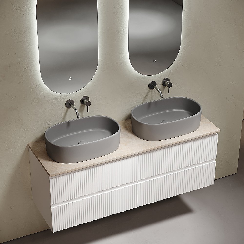 Столешница Sancos 160 TT160A2 без отверстия под смеситель, кремовая для ванной в интернет-магазине сантехники Sanbest