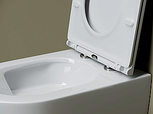 Унитаз подвесной Ceramica Nova Amato CN4013T белый, безободковый, с крышкой микролифт, слив торнадо купить в интернет-магазине Sanbest
