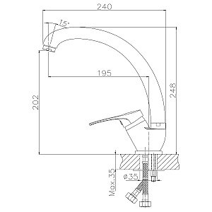 Смеситель для кухни Rossinka B B35-25 купить в интернет-магазине сантехники Sanbest