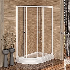 Душевой уголок Радомир Соул 3 120х80 стекло прозрачное/профиль белый купить в интернет-магазине Sanbest